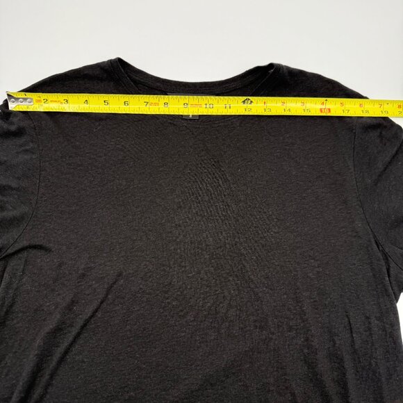 Athleta Getaway Tee Women’s L Black Linen Tencel Short Sleeve Crew Neck Top - Picture 8 of 10